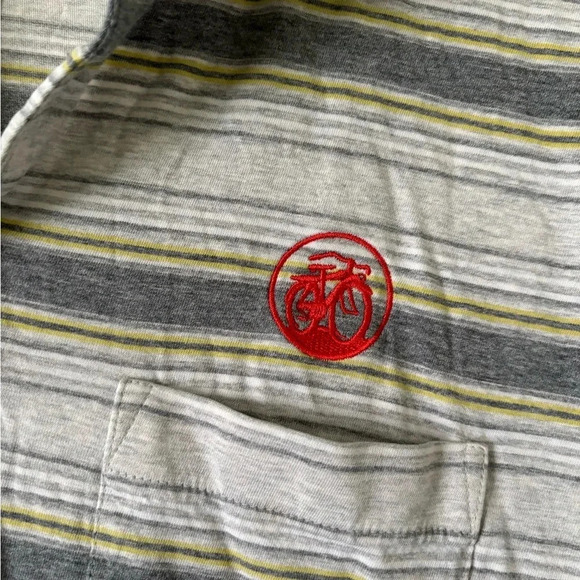 Patagonia Men’s Yellow/Gray Stripped Organic Cotton Polo- Size XL - Picture 3 of 7